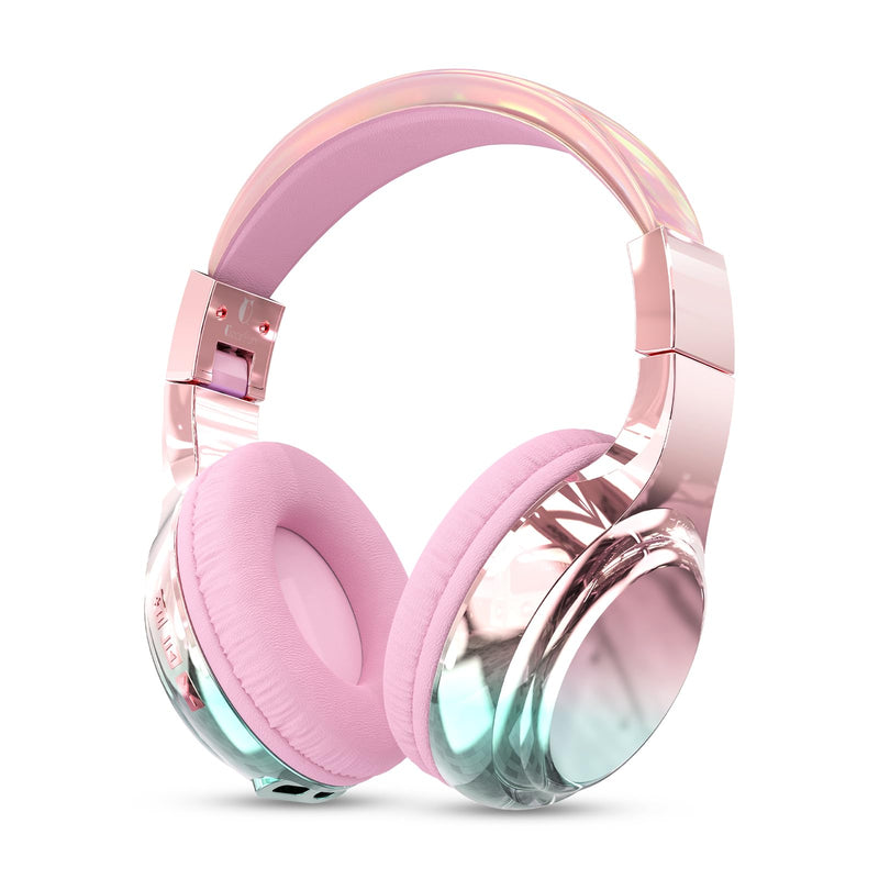 QearFun Bluetooth Headphones for Kids Boys Girls Wireless Headphones with Built-in Mic USB C Fast Charging Bluetooth 5.3 On Ear Kids Headphones with Aux Cord for School/Travel/Tablet/iPad